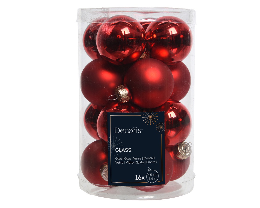 BOULES DE NOEL ROUGE - DIA3.50CM