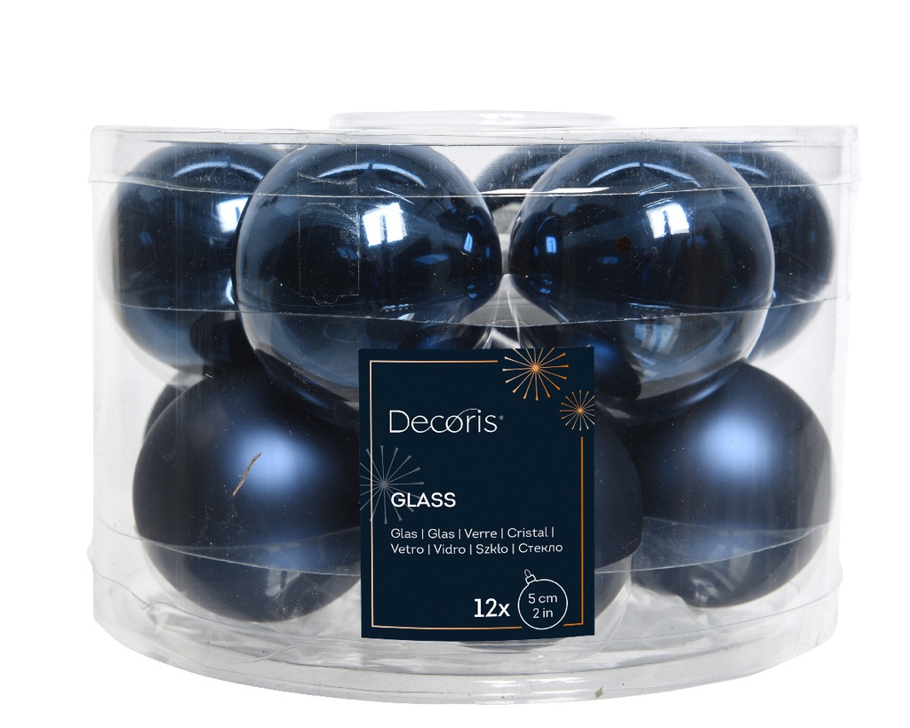 BOULES DE NOEL EN VERRE - BLEU NUIT - DIA5CM