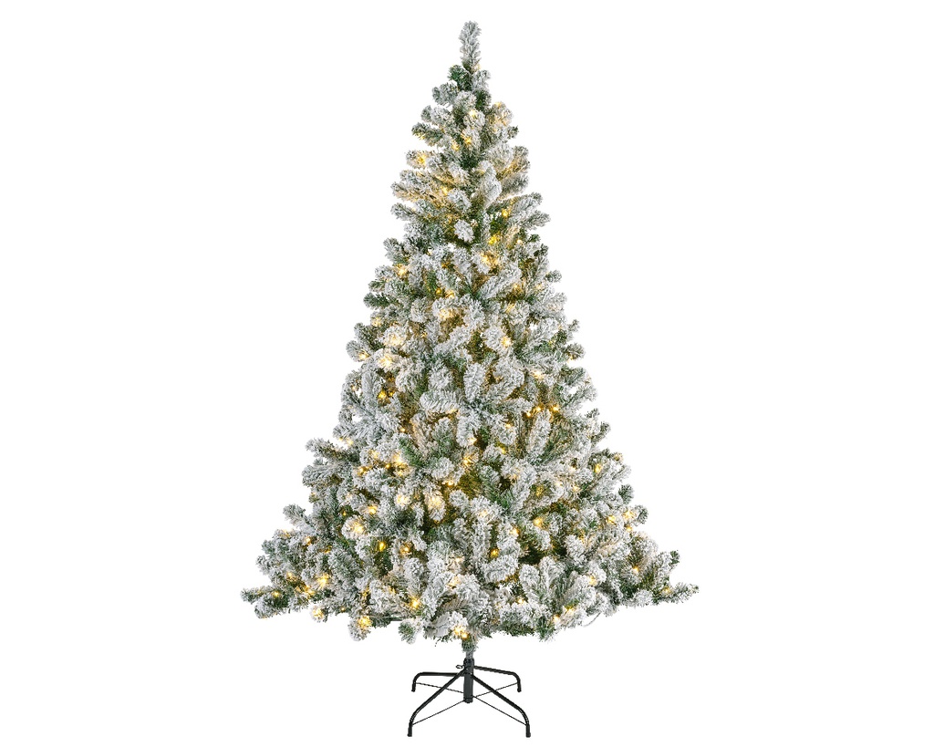 ARBRE IMPERIAL ENNEIGE AVEC LUMIERE - VERT/BLANC - DIA137-H210CM-380L