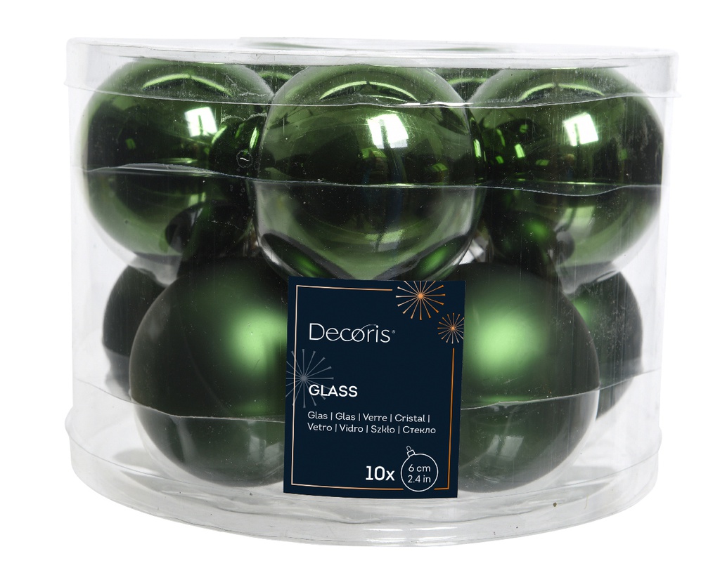 BOULES DE NOEL EN VERRE - VERT SAPIN - DIA6CM