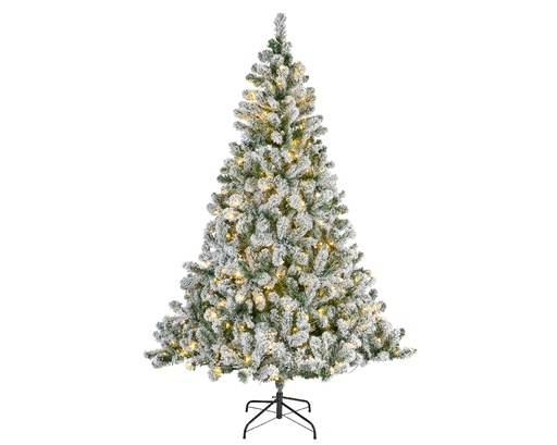 ARBRE IMPERIAL ENNEIGE AVEC LUMIERE - VERT/BLANC - DIA117-H180CM-260L