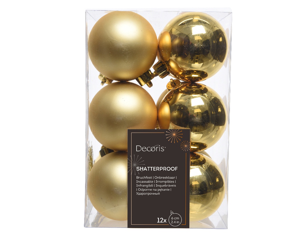 BOULES DE NOEL EN PLASTIQUE - OR - DIA6CM