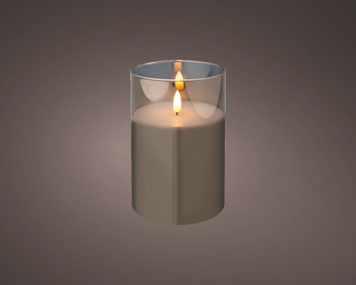 LED WAX CANDLE IN GLASS IND BO DIA10-H15CM-1L