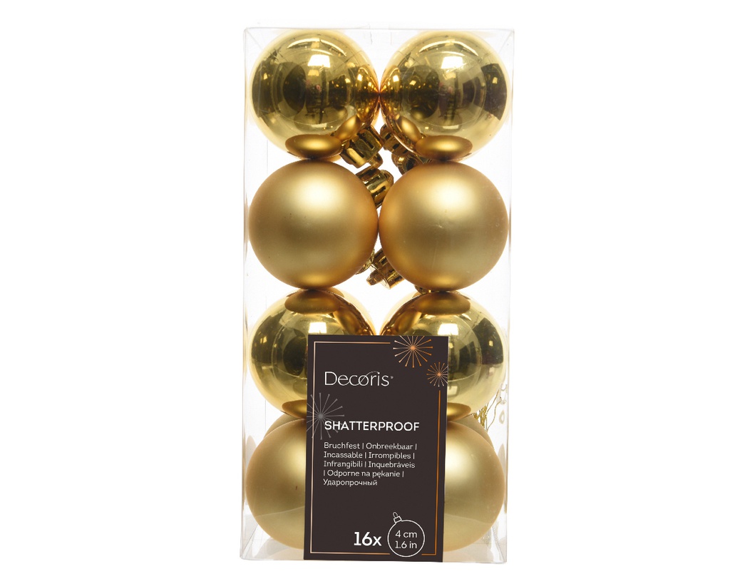 BOULES DE NOEL EN PLASTIQUE - OR - DIA4CM