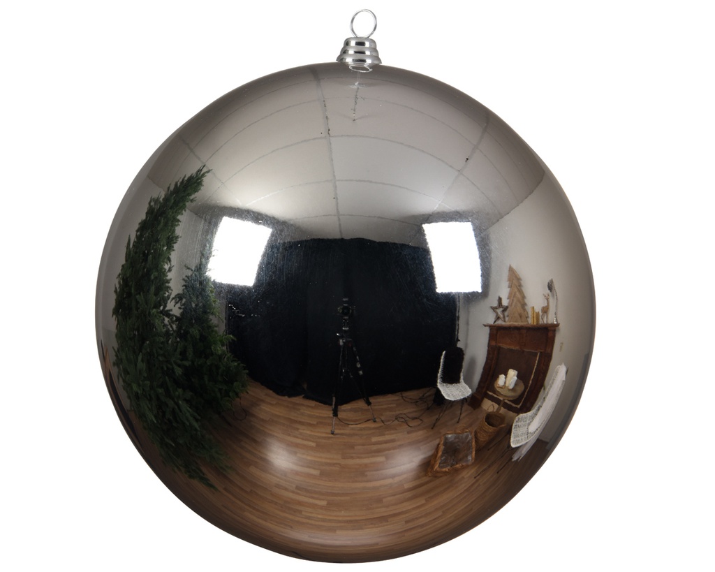 BOULE DE NOEL EN PLASTIQUE XXL - ARGENT - DIA40CM