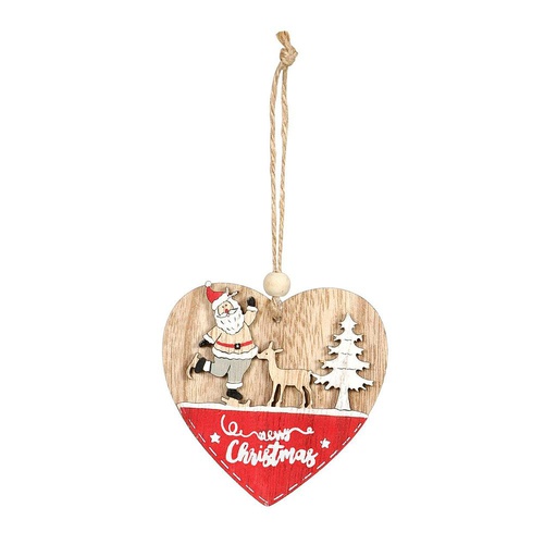 CORAZON MADERA CON SANTA P COLGAR CM8,6X0,6XH8