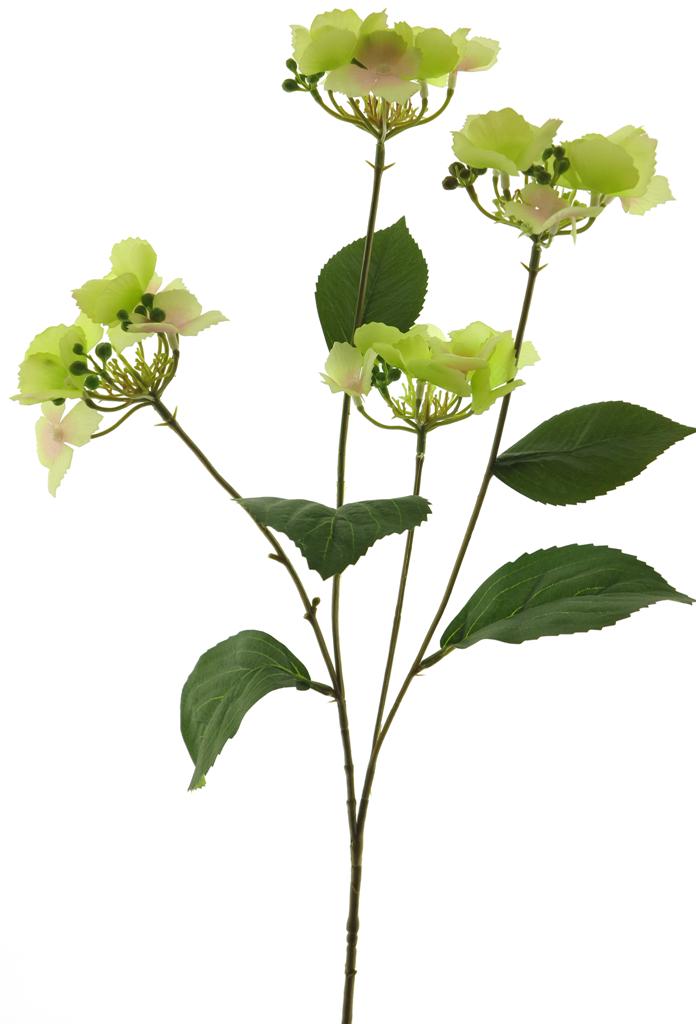 ***WILD HYDRANGEA SPRAY GREEN/YELLOW 69CM