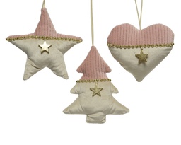 [4-522767] DECORATIONS A SUSPENDRE COEUR SAPIN ET ETOILE 522767