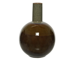 [4-644651] *** VASE CERAMIQUE MARRON FAIT MAIN 644651