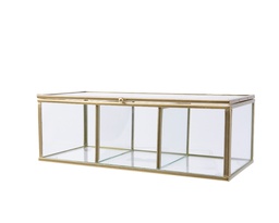 [4-740284] CAJA/JOYERO CRISTAL Y METAL - 10X23CM