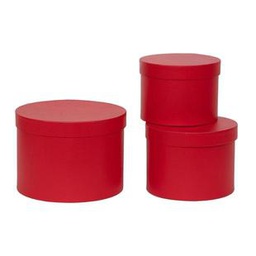 [PV-3585-08] CAJA/SOMBRERERA DE CARTON - ROJO - SET DE 3 CMØ23XH17 - CMØ19XH15 - CMØ15XH13