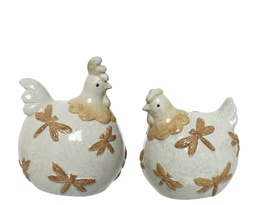 [4-820987] GALLINA TERRACOTTA - L8-W10-H12CM - 2 SURTIDOS PRECIO UNIDAD