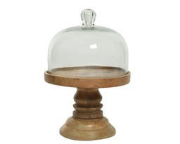 [4-838737] ***CAKE STAND MANGOWOOD L19-W19-H28cm