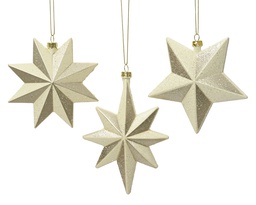 [4-028806] ***STAR PLASTIC W GLITTER GOLD L12.20-W3.90-H12.10cm