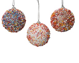 [4-029471] ***BAUBLE FOAM MINI BALL ASSORTED dia8.00-L8.00cm