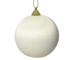 [4-029500] BOULE DE NOEL POREX - BLANC LAINE - dia8.00cm