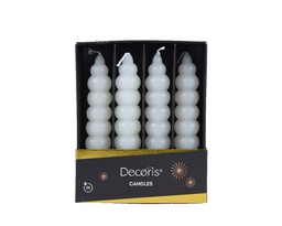 [4-215858] BOITE DE 4 BOUGIES BLANCHES - dia2.20-H11.00cm