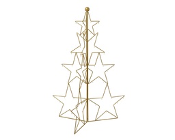 [4-365037] ARBRE DE NOEL EN METAL AVEC UNE SILHOUETTE D'ETOILES - DORE - 3 SILHOUETTES - dia128.00-H180.00cm