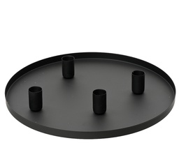 [4-380718] ***CANDLEHOLDER IRON BLACK dia30.00-H4.00cm