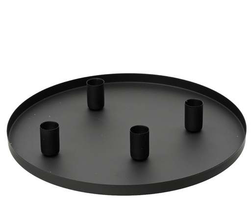 ***CANDLEHOLDER IRON BLACK dia30.00-H4.00cm