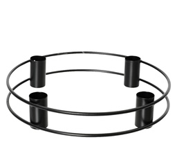 [4-380759] ***CANDLEHOLDER IRON BLACK dia30.00-H4.00cm