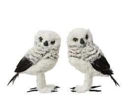 [4-548605] ***OWL ARTIFICIAL FUR GREY L11.00-W14.00-H21.00cm