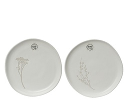 [4-607293] ***BREAKFAST PLATE STONEWARE WHITE L20.60-W20.00-H2.00cm