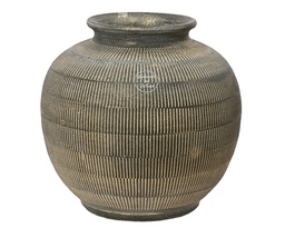 [4-650403] VASE EN TERRE CUITE - MARRON/DORE - dia24.00-H23.00cm