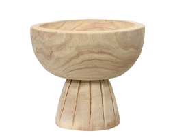 [4-761031] ***BOWL PAULOWNIA WOOD NATURAL dia19.50-H17.50cm