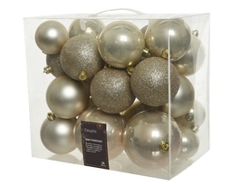 [4-020599] BOULES DE NOEL EN PLASTIQUE - PERLE - dia10.00cm