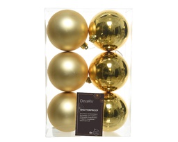 [4-022050] BOULES DE NOEL EN PLASTIQUE - OR - dia8.00cm