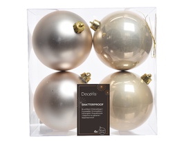 [4-022177] BOULES DE NOEL EN PLASTIQUE - PERLE - dia10.00cm