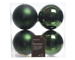 [4-022187] ASSORTIMENT DE BOULES DE NOEL - VERT SAPIN - dia10.00cm