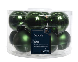 [4-140085] BOULES DE NOEL EN VERRE - VERT SAPIN - dia5.00cm