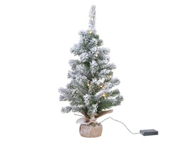 [4-680003] MINI ARBRE IMPERIAL ENNEIGE AVEC LUMIERE - VERT/BLANC - QUALITE - dia30.00-H45.00cm-10L