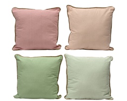 [4-804428] COUSSIN EN COTON - VERT CLAIR/VERT PALE/ROSE/LILAS - PRIX A L'UNITE - L45.00-W45.00-H2.50cm