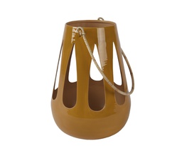 [4-809363] ***LANTERN IRON MUSTARD/MUSTARD YELLOW dia17.00-H22.00cm