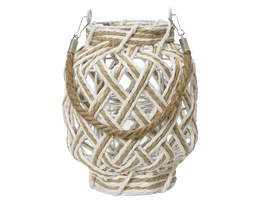 [4-812664] ***LANTERN PAPERROPE WHITE dia16.00-H20.00cm