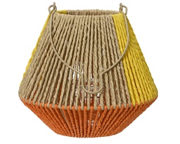 [4-812676] ***LANTERN JUTE NATURAL/COLOUR(S) dia24.00-H21.00cm