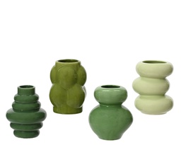 [4-821071] JARRONCITO PORCELANA TONOS VERDES - 4 SURTIDOS - PRECIO UNIDAD -L9.50-W9.50-H12.00cm