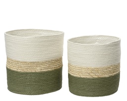 [4-821094] ***PLANTER PAPERROPE GREEN dia28.00-H28.00cm