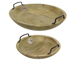 [4-826079] ***TRAY MANGOWOOD NATURAL dia39.00-H10.50cm