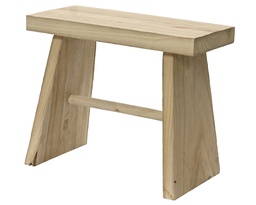 [4-827315] ***STOOL PAULOWNIA WOOD BLOND L23.50-W50.00-H40.00cm