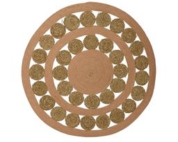 [4-829345] TAPIS ROND - CORDE EN PAPIER - TONS NATURELS - dia90.00-H1.00cm