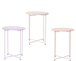 [4-843401] TABLE AUXILIAIRE EN METAL - 3 COULEURS - PRIX A L'UNITE - dia46.50-H62.00cm