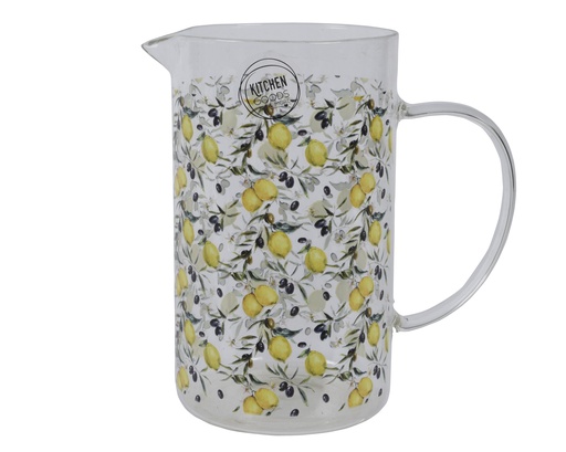 ***CARAFE GLASS YELLOW/COLOUR(S) L10.00-W14.00-H17.00cm