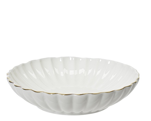 BOL PORCELANA BLANCA CON BORDE DORADA - dia20.00-H4.50cm