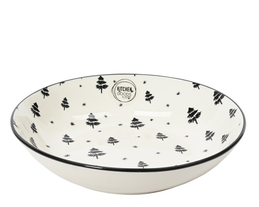 BOL EN PORCELAINE POUR LE SOUPER/DINER - PETITS MOTIFS D'ARBRES - dia20.30-H4.30cm