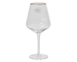 [4-608257] COPA VINO CON RELIEVE ONDULADO Y BORDE DORADO -dia10.00-H22.00cm