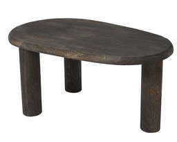 [4-368120] ***TABLE WOOD BROWN dia37.00-W78.00-H49.00cm